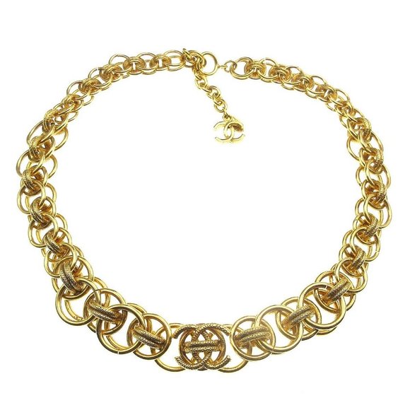 CHANEL CC Logos Gold Chain Pendant Necklace Accessories Vintage AK38047i - Picture 1 of 5